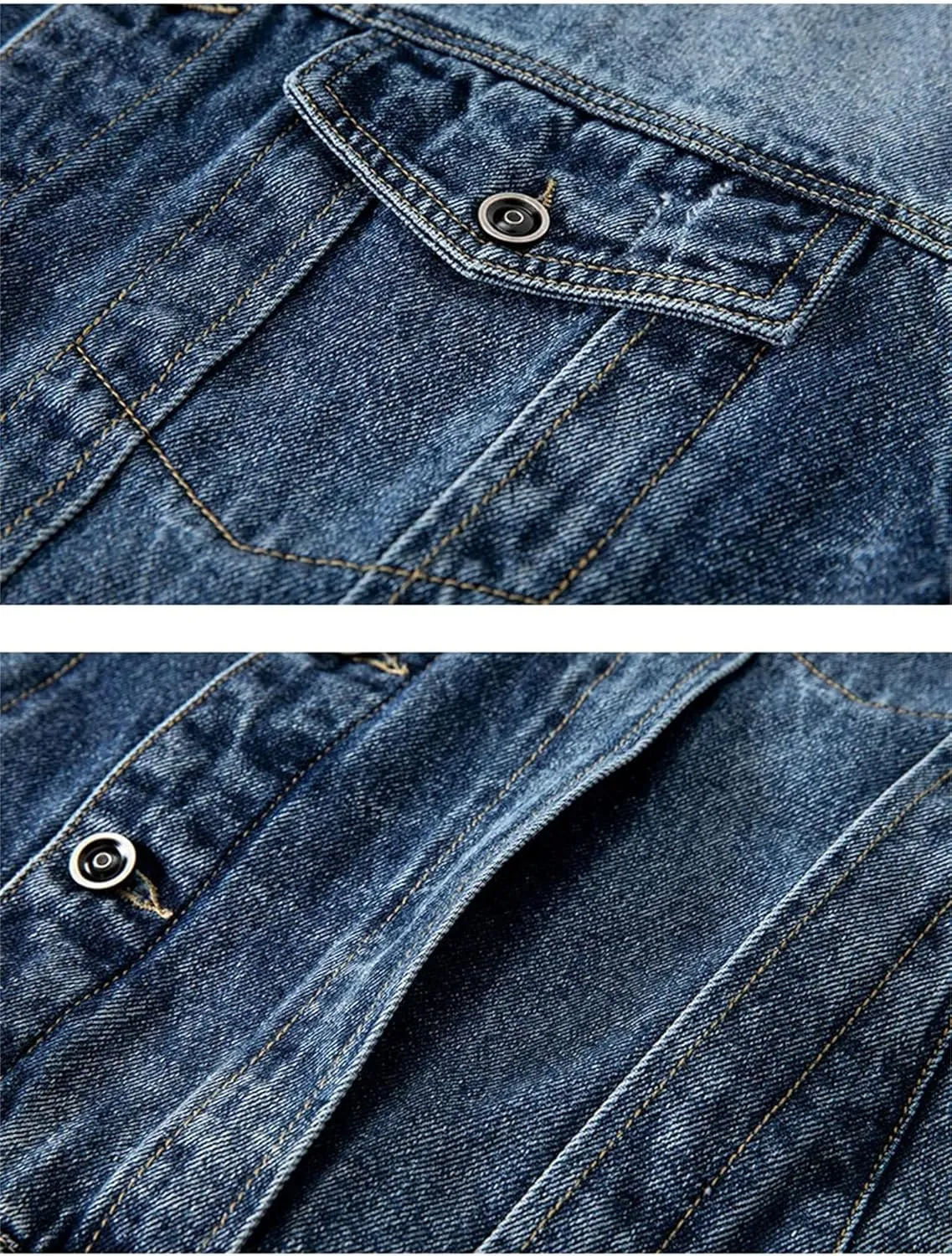 Men's Spring Work Denim Jacket Men Vintage Lapel Jean Jacket Loose Casual Sport Denim Coats