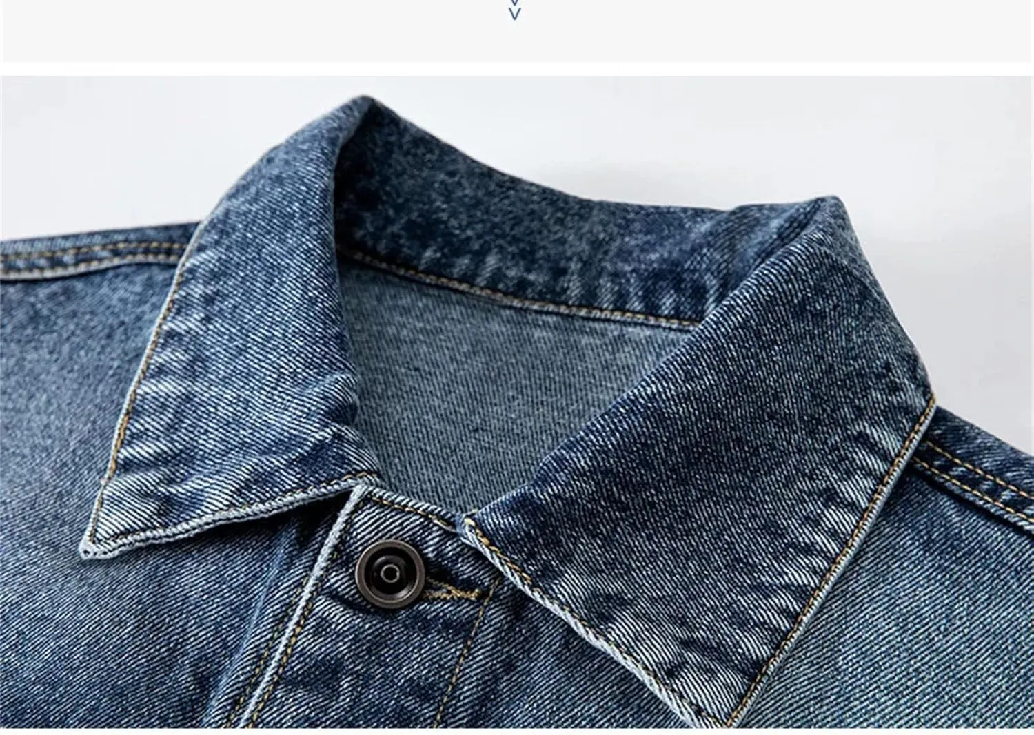 Men's Spring Work Denim Jacket Men Vintage Lapel Jean Jacket Loose Casual Sport Denim Coats