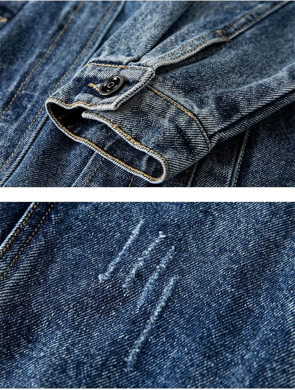 Men's Spring Work Denim Jacket Men Vintage Lapel Jean Jacket Loose Casual Sport Denim Coats