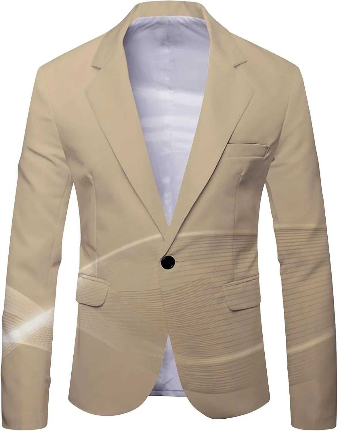 Men's Striped Print Blazer One Button Regular Fit Sport Coat Fashionable Casual Comfortable Business Workout Blazer