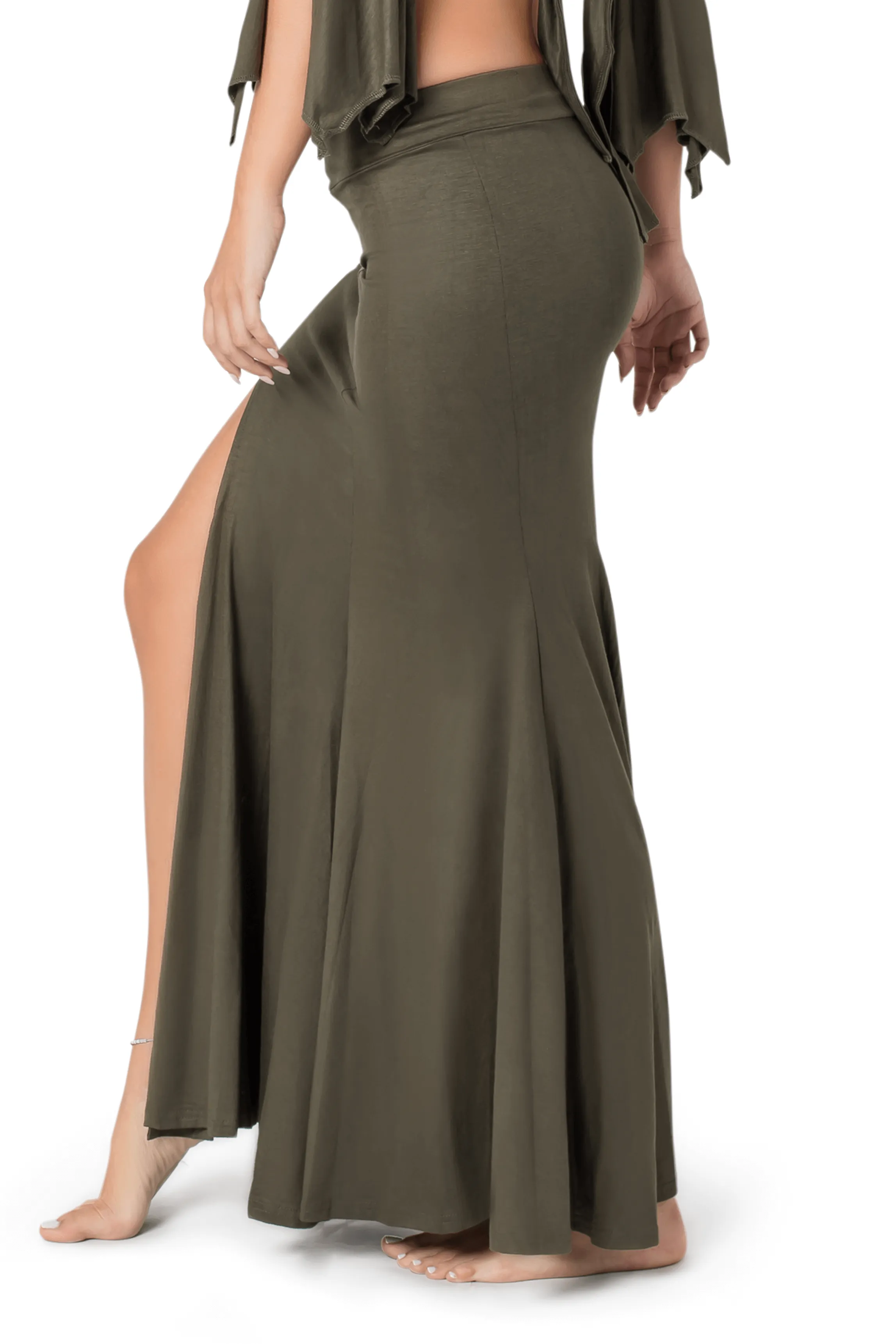 MIRMADE MAXI SLIT SKIRT