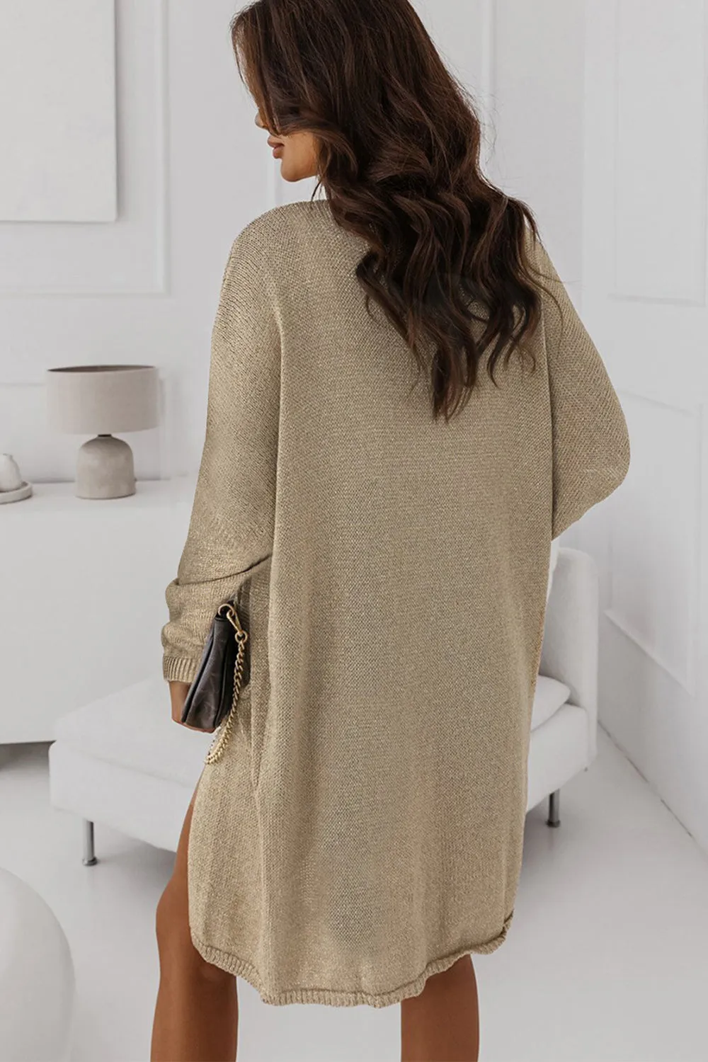 PRE-ORDER: LIGHT KNIT POCKETED CARDIGAN BEIGE