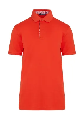 Regular Fit Cotton Orange Polo T-Shirt