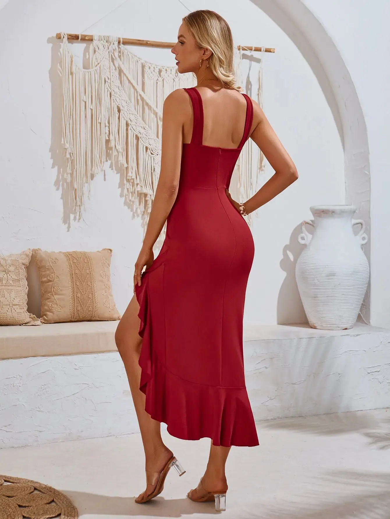 Ruffled hem dress