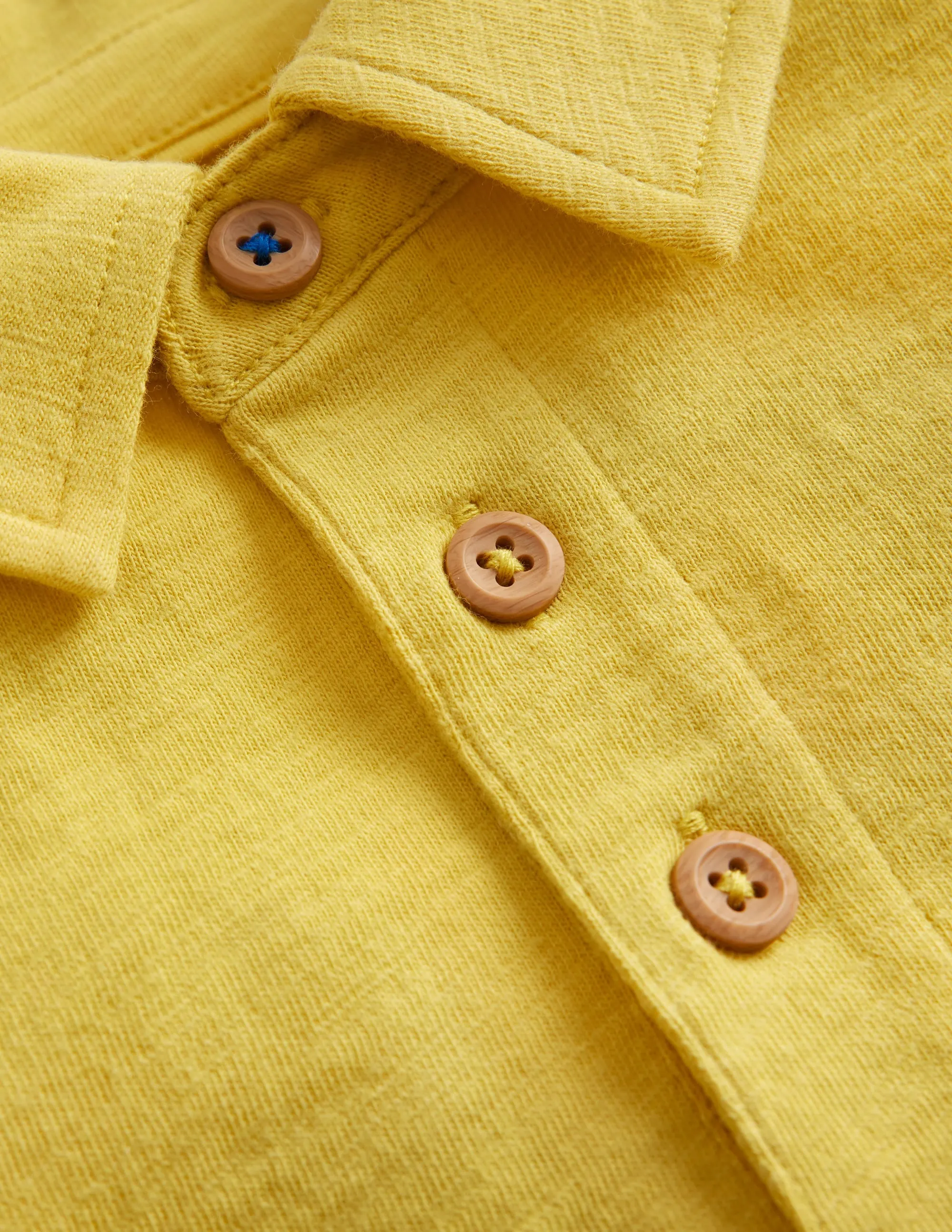 Slub Polo Shirt-Lemon Yellow