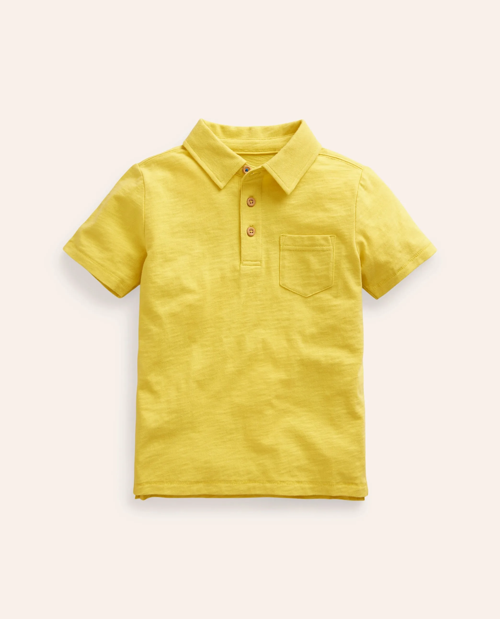 Slub Polo Shirt-Lemon Yellow
