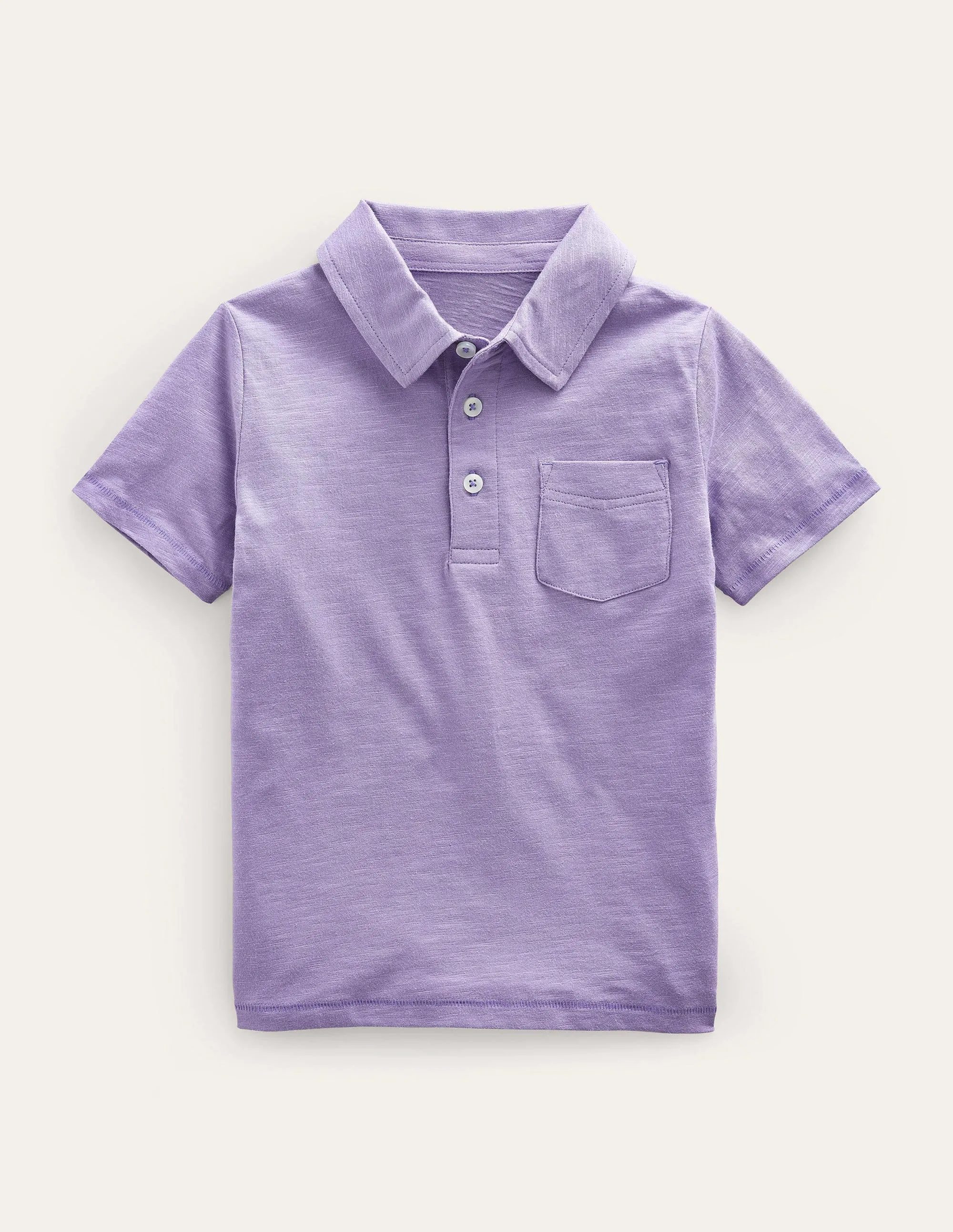 Slub Polo Shirt-Misty Lavender