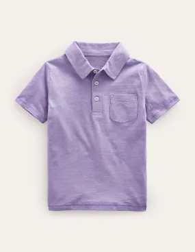 Slub Polo Shirt-Misty Lavender