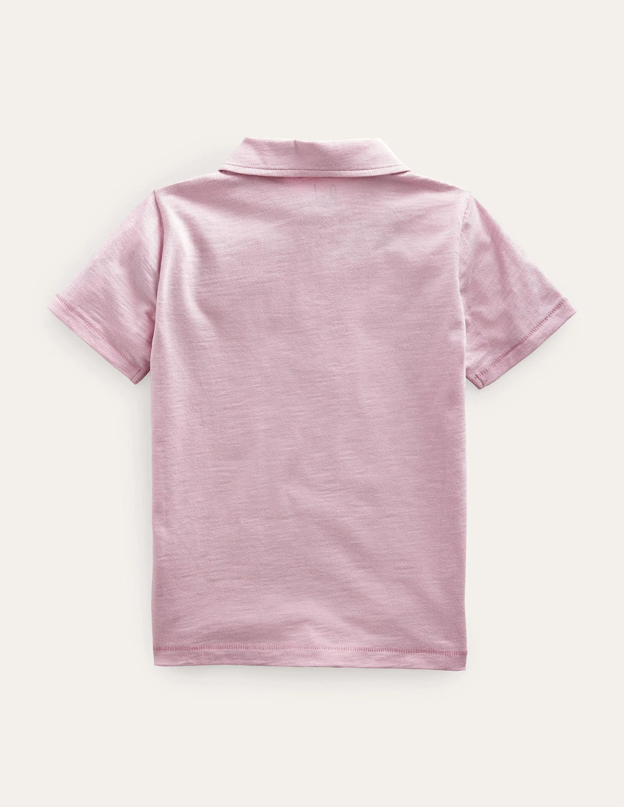Slub Polo Shirt-Pink