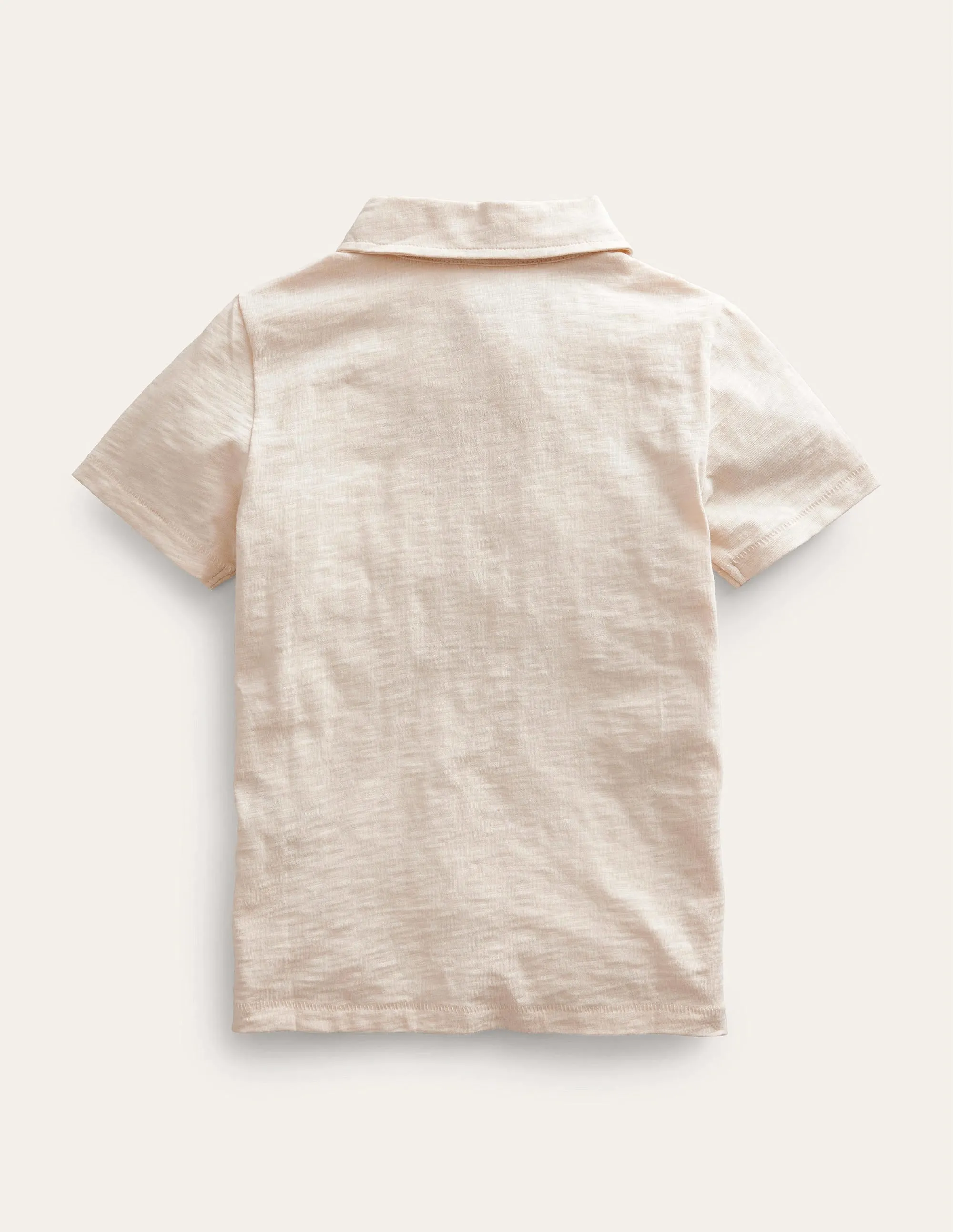 Slub Polo Shirt-Vanilla Pod White
