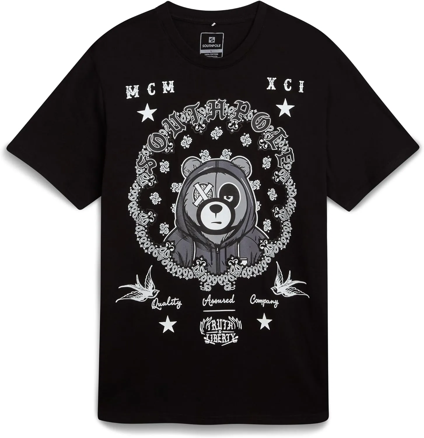 Southpole Mens Graphic T-Shirts - Stylish Cotton Blend Pullover Short Sleeve Crewneck Streetwear Graphic Tee for Men (S-XXL)