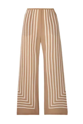 Striped Silk-crepe Wide-leg Pants