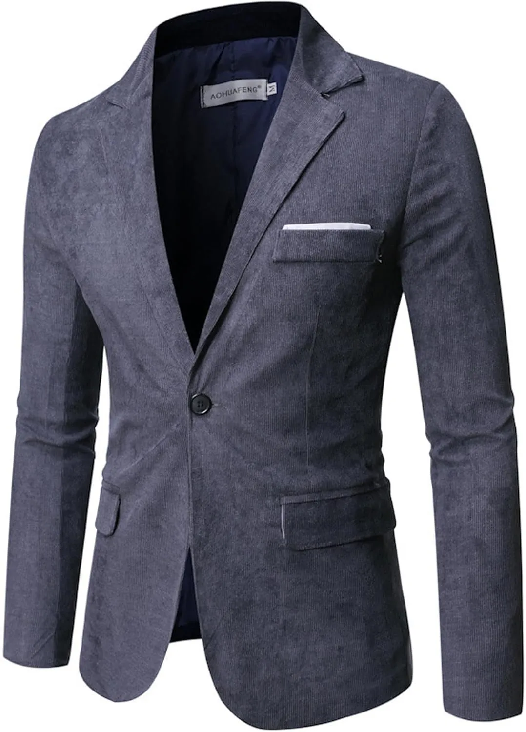Stylish Blazer for Mens Notched Lapel Slim Fit Suit Jacket One Button Tuxedo Jackets for Wedding Prom Party Dinner