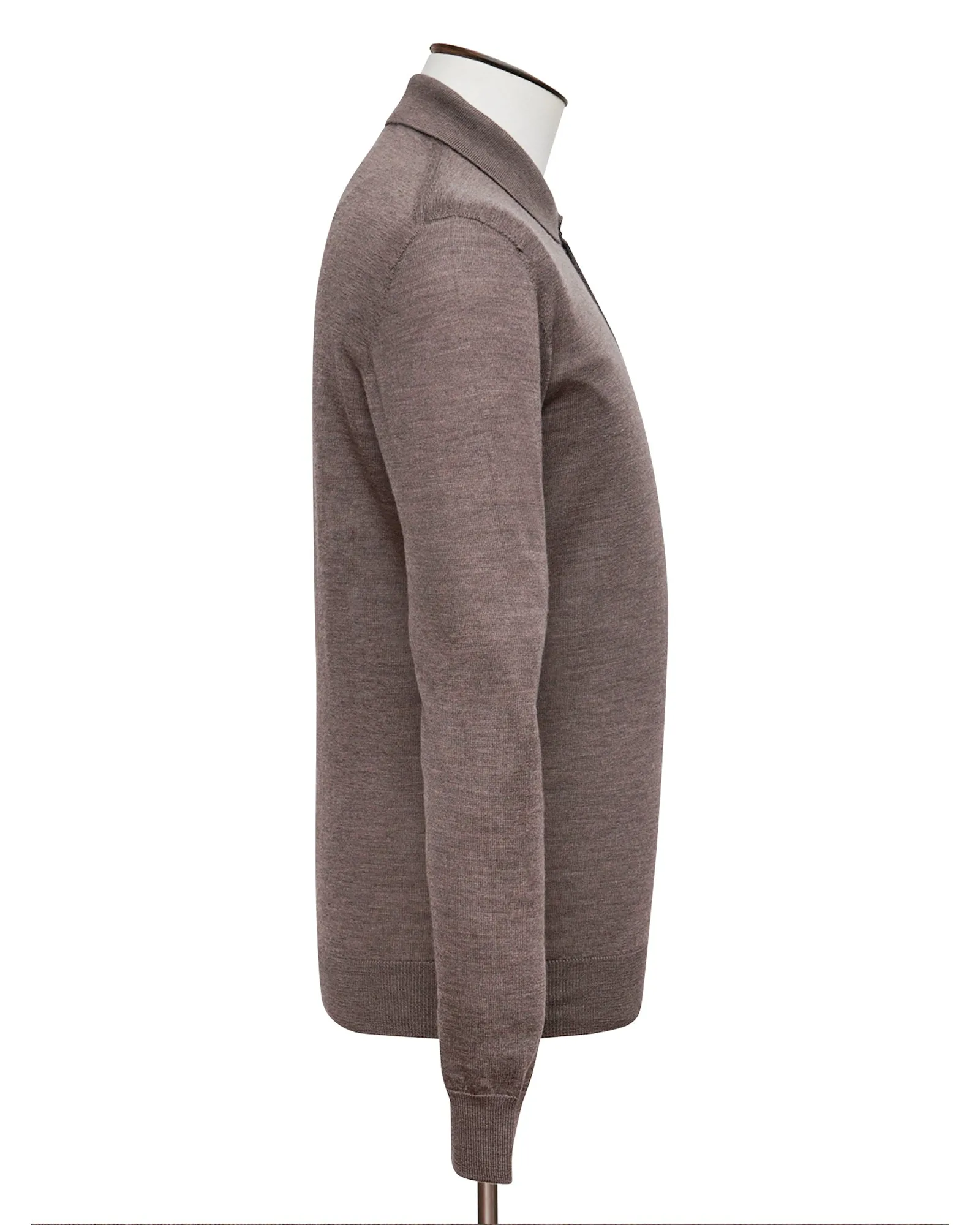 Taupe Melange Fine Merino Polo