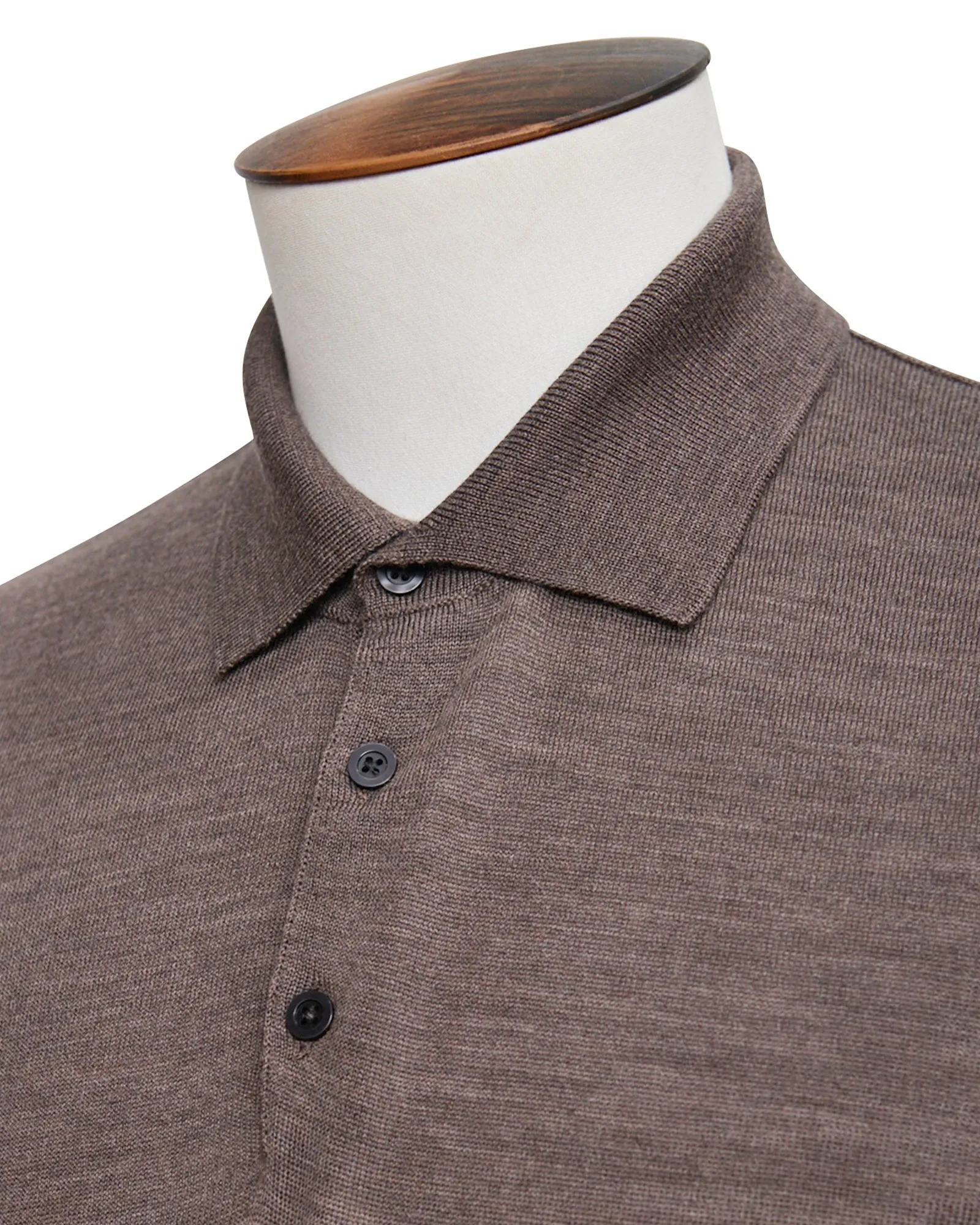 Taupe Melange Fine Merino Polo