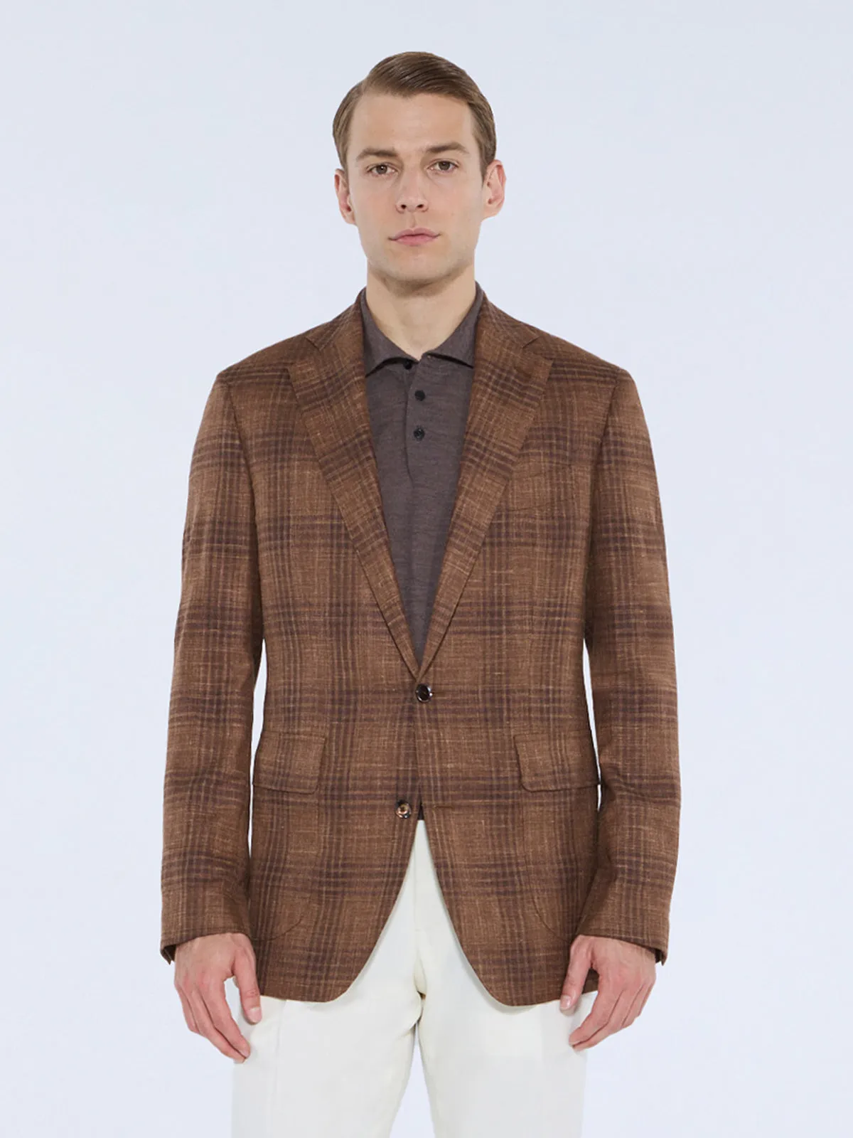 Taupe Melange Fine Merino Polo