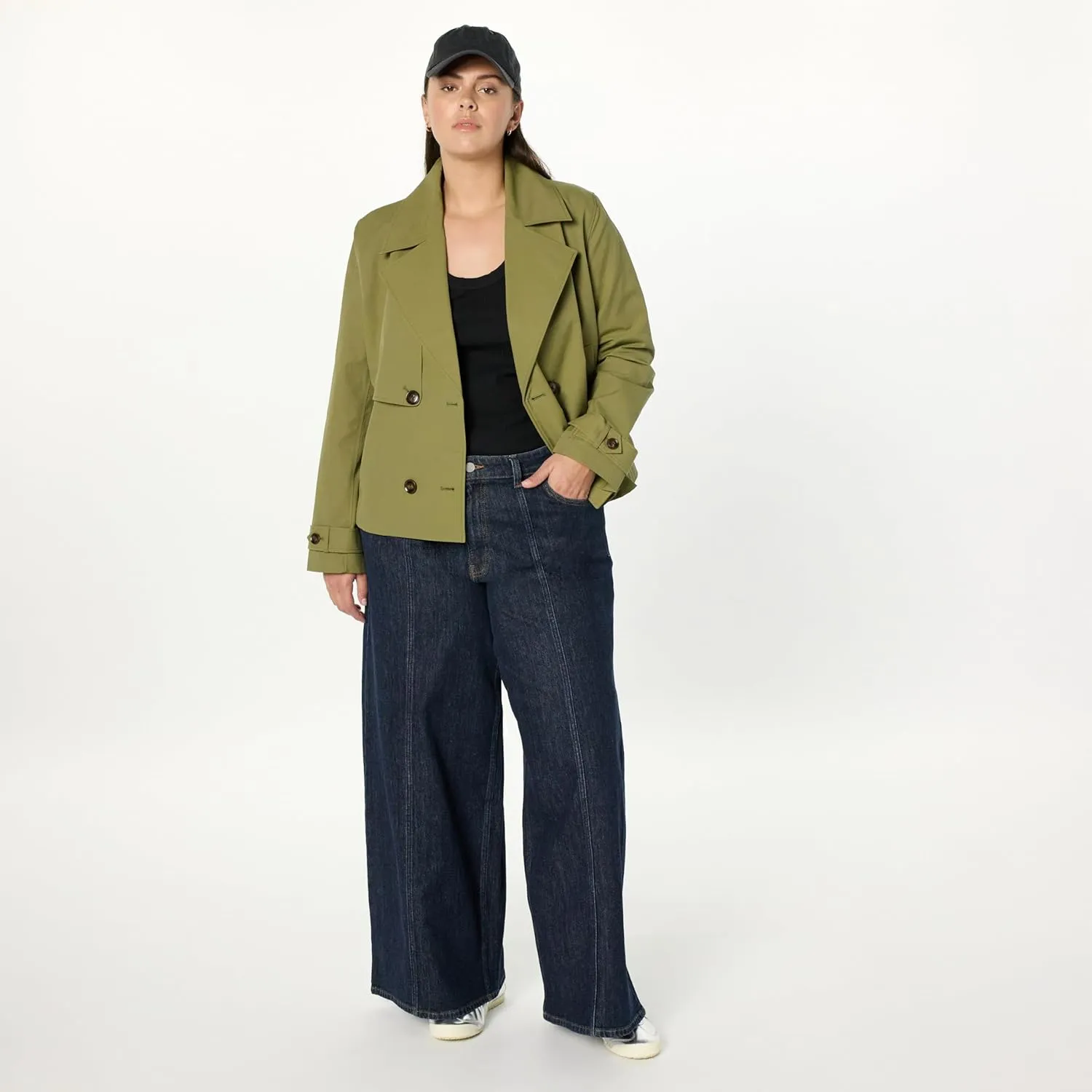 The Drop Women's Plus Size Mara Cropped Trench