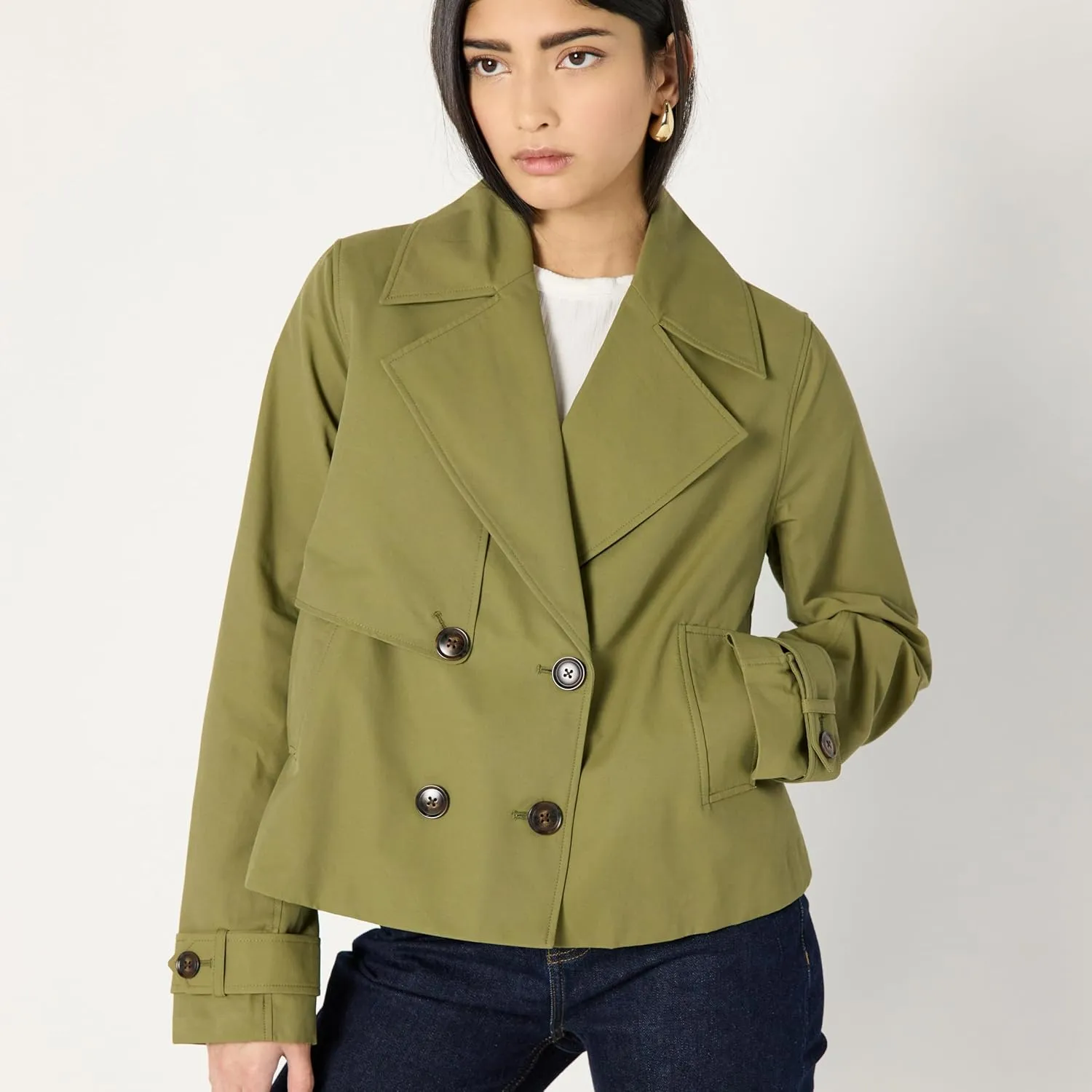 The Drop Women's Plus Size Mara Cropped Trench