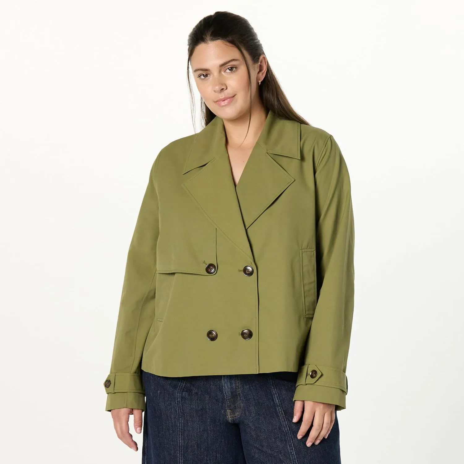 The Drop Women's Plus Size Mara Cropped Trench