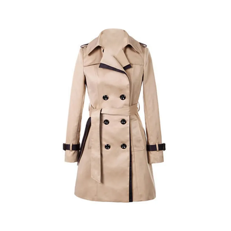 Women's Autumn Casual Slim Long-Sleeved Trench With Belt