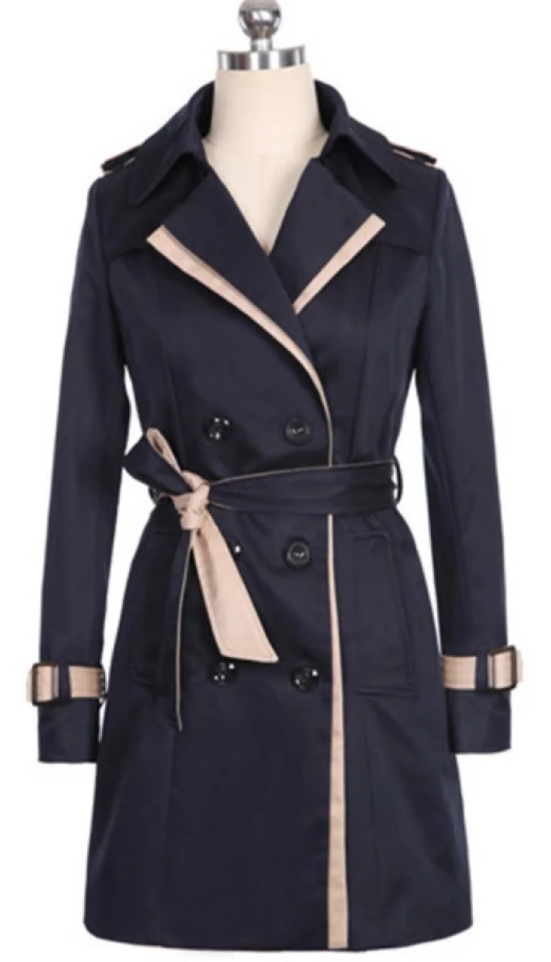 Women's Autumn Casual Slim Long-Sleeved Trench With Belt