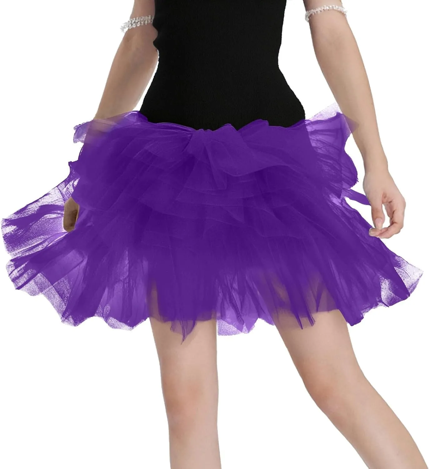 Women's Boho Skirts Summer Casual Loose Trendy Elastic High Waist Solid Color Party Dance Fluffy Short Skirt, S-L