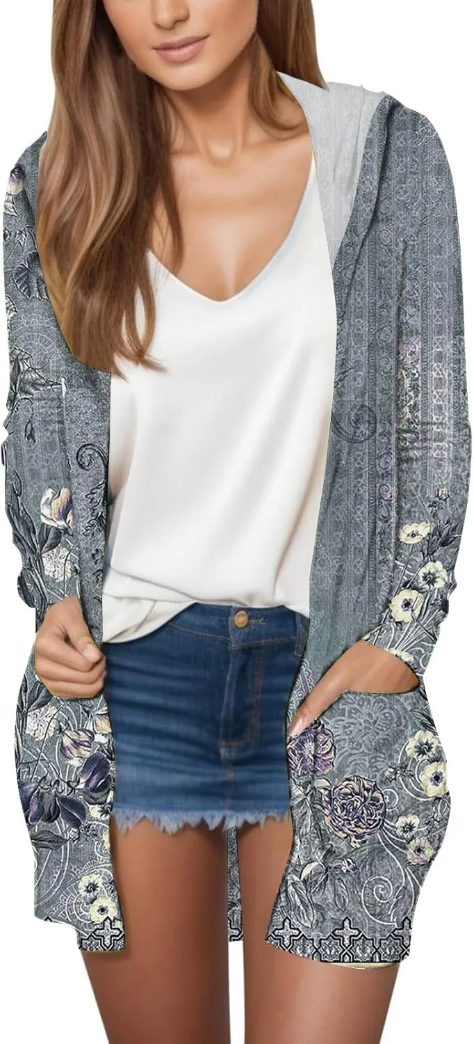 Womens Cardigans Summer Lightweight Long Sleeve with Pocket 2024 Plus Size Casual Fashion Thin Open Front Cardigan