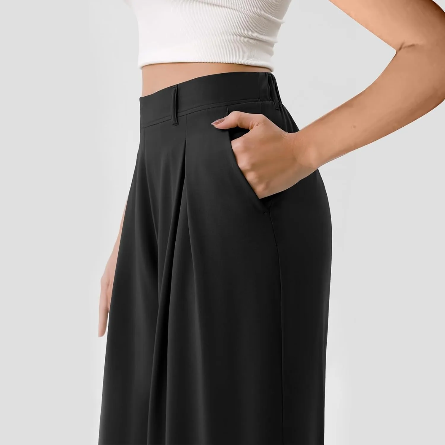 Women's Elegant High-Waist Wide-Leg Trousers Comfortable, Stylish, and Versatile Pants for Any Occasion